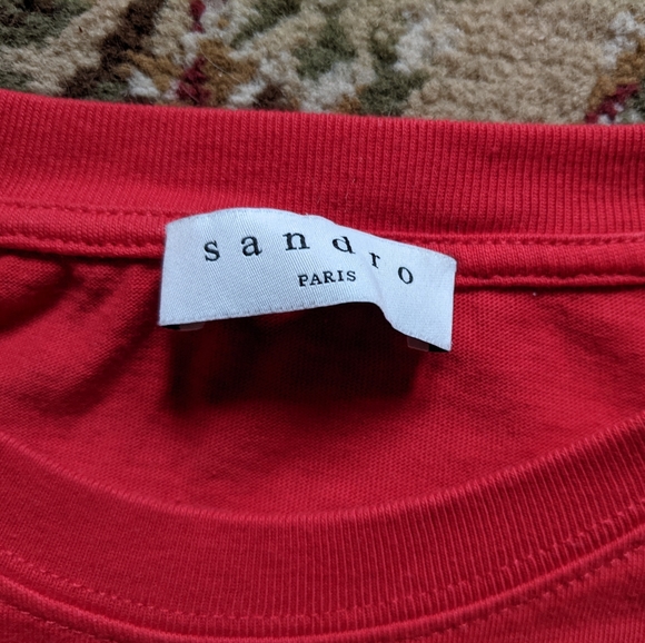 Sandro Gold Lion Embroidery T-Shirt - Picture 4 of 5